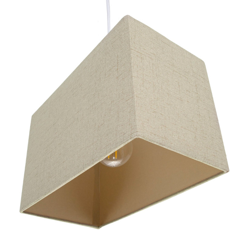 Ibiza Contemporary and Sleek Linen Fabric Lampshade, Taupe, 19.3cm H x 29.5cm W x 16cm D