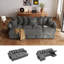  Canapé modulaire rembourré en U 118 po avec méridienne avec rangement, canapé-lit escamotable Felge, charge USB et 9 coussins Felipe-124392800