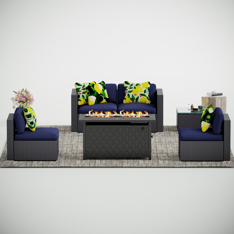 Ensemble de conversation pour patio avec foyer