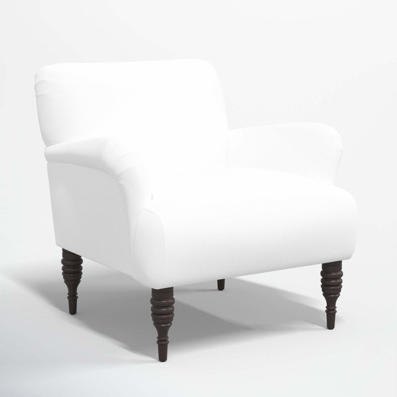 Allura Upholstered Armchair, White Performance Twill