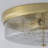 3-Light Gritty Coarse-grained Glass Bread-Shaded Flush Mount-837579368