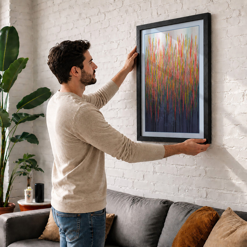 Chromatic Descent Abstract - Framed Print, Unframed, A2 - 59.4 x 42.0 cm