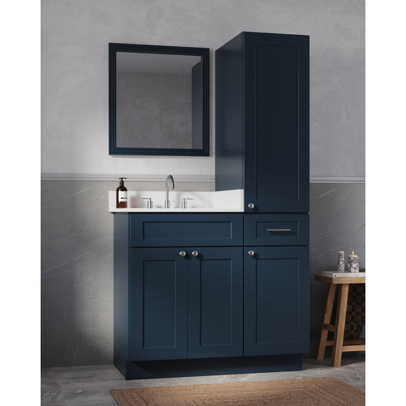 Meuble-lavabo simple 39 po Disar, Bleu