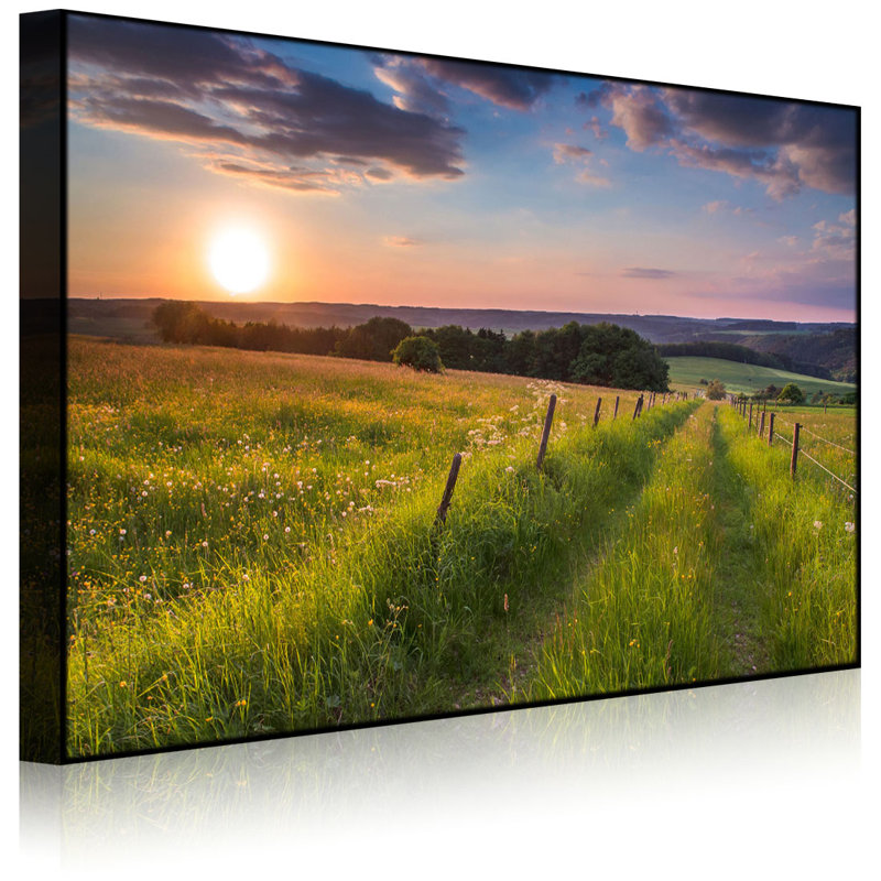 Beautiful Mountain Meadow At Sunrise by No - Wrapped Canvas Print, Without lighting, 60cm H x 80cm W x 4.5cm D