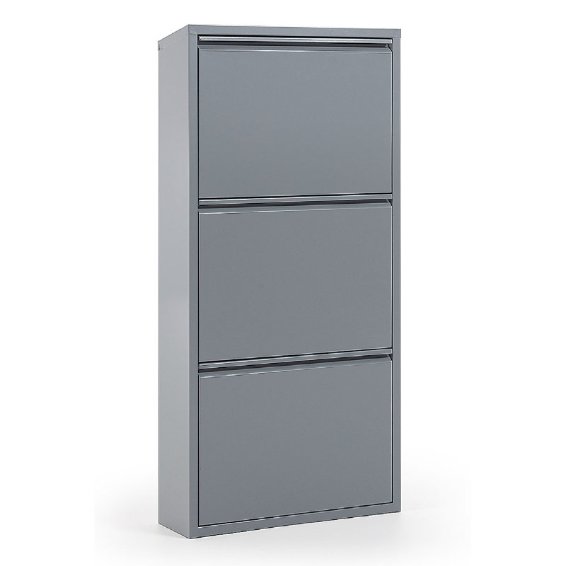Ode 3 Shelves Shoe Storage Cabinet, Gray