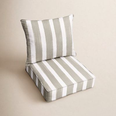 Gia Striped Indoor/Outdoor Seat/Back Lounge Chair Cushion