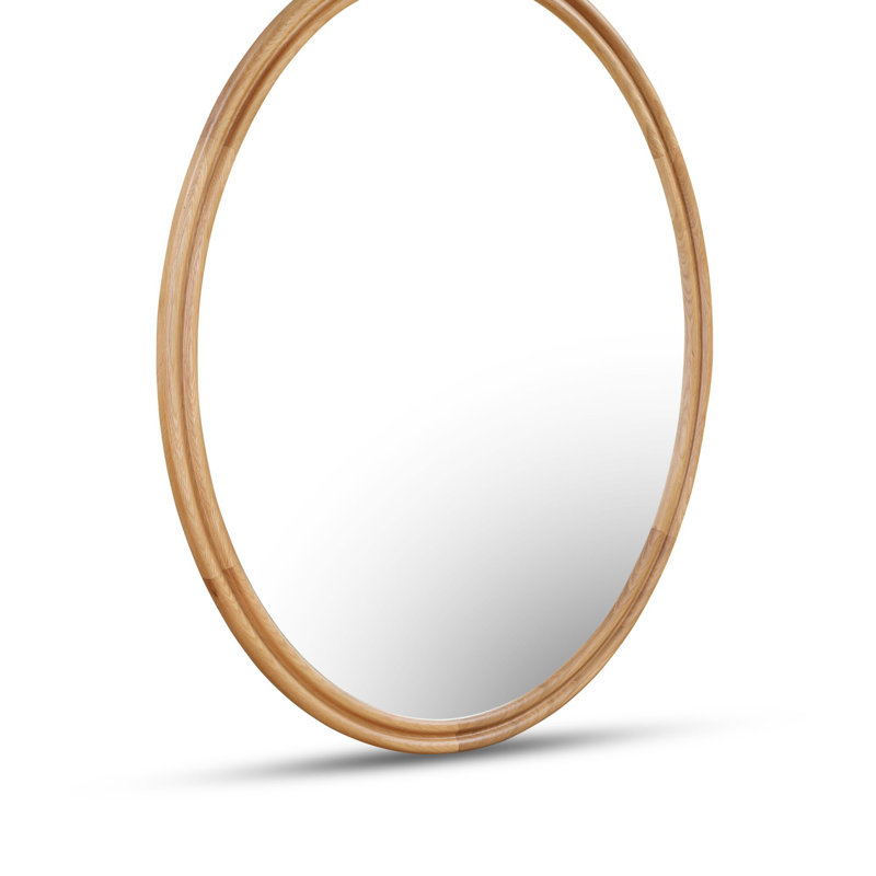 Grand miroir rond Alcott, 40 po x 32 po, Ovale, Naturel