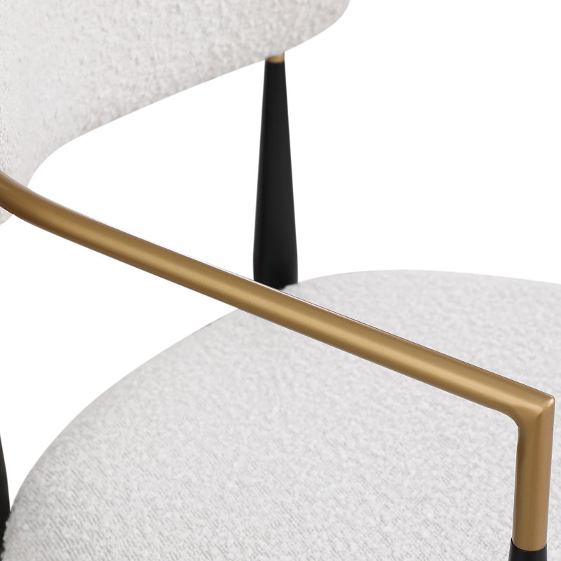 Ensemble de 2 tabourets de bar, tabourets de bar rembourrés à hauteur de comptoir avec dossier et pieds en fer pour îlot de cuisine, assise en tissu d'une capacité de poids de 260 lb