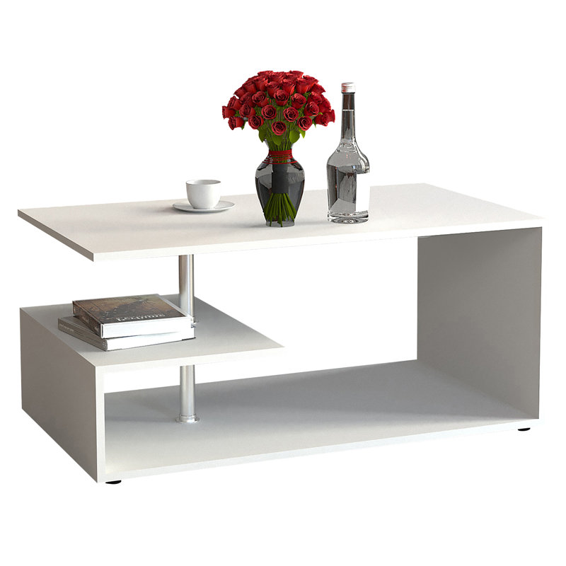 Cirilis Coffee Table with Storage, White