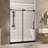 Frameless shower door 44-48 "W x 76" H, 1/4 "(6 mm) Clear Tempered Glass, Explosion Proof Film, Stainless Steel Handle, Matte Black