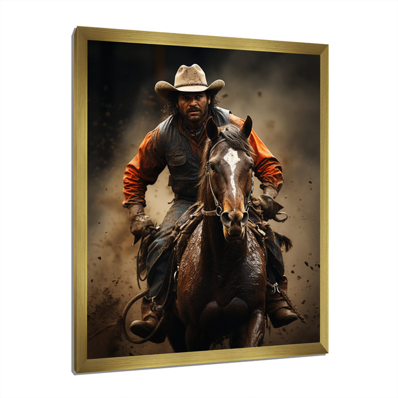 Bestar Canada Calgary Rodeo II - Imprimé, Cadre doré à une seule photo, H 40 po x l 30 po x P 1,5 po