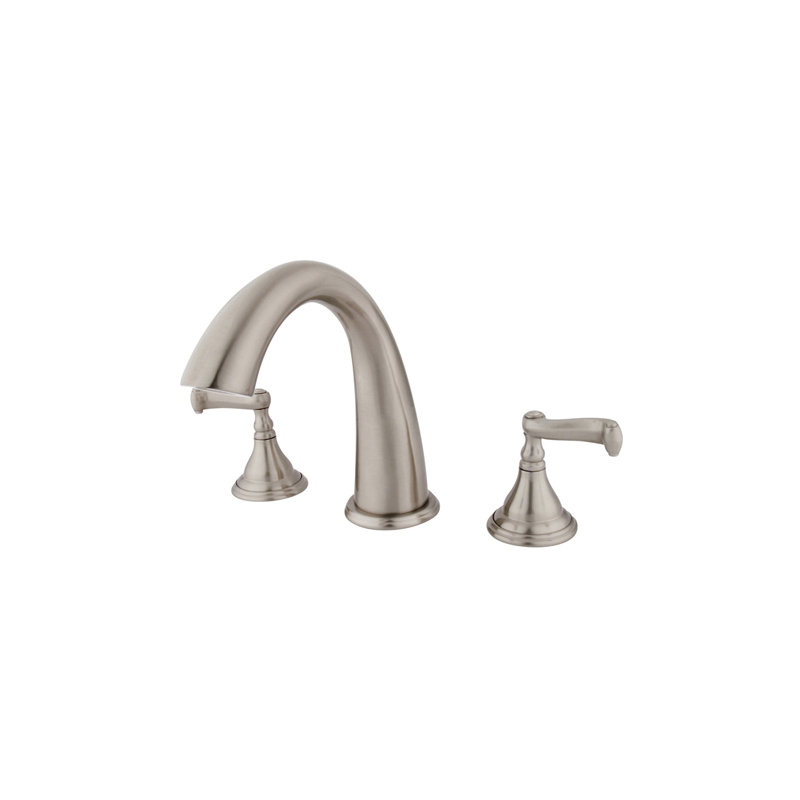 Royale Double Handle Deck Mounted Roman Tub Faucet, Brushed Nickel