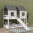 Twin-Over-Twin House-Style Bunk Bed With Slide And Windows