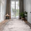 Lorenz Faded Linear Grey & Cream Modern Area Rug Soft Polyester Pile with Cotton Blend Backing Style Carpet-583237906