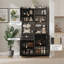 Garde-manger 71 po Farmhouse - Portes en rotin, support pour micro-ondes, tablettes réglables, buffet pour la cuisine-351865803