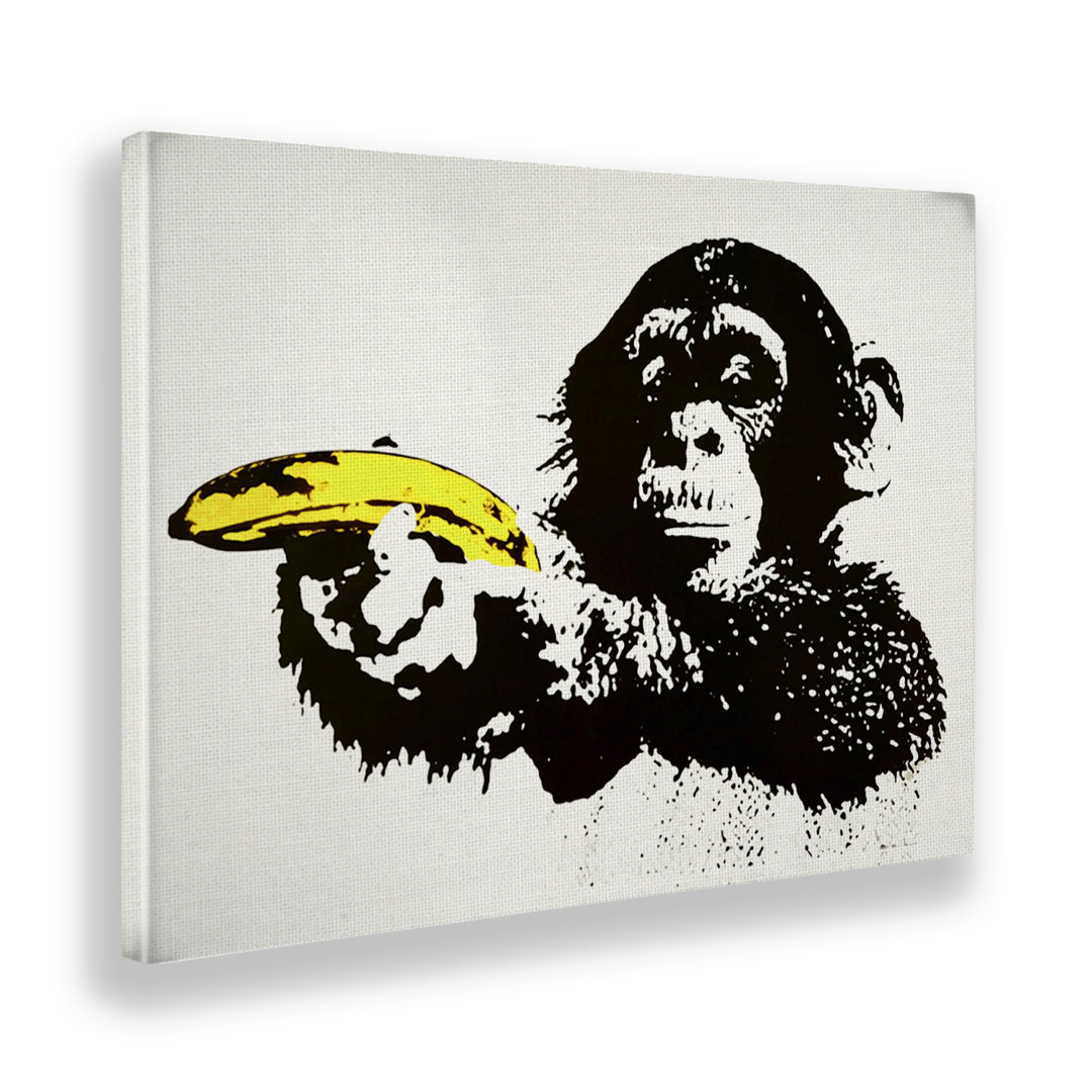 Kunstdruck Yellow Pistol Monkey von Banksy