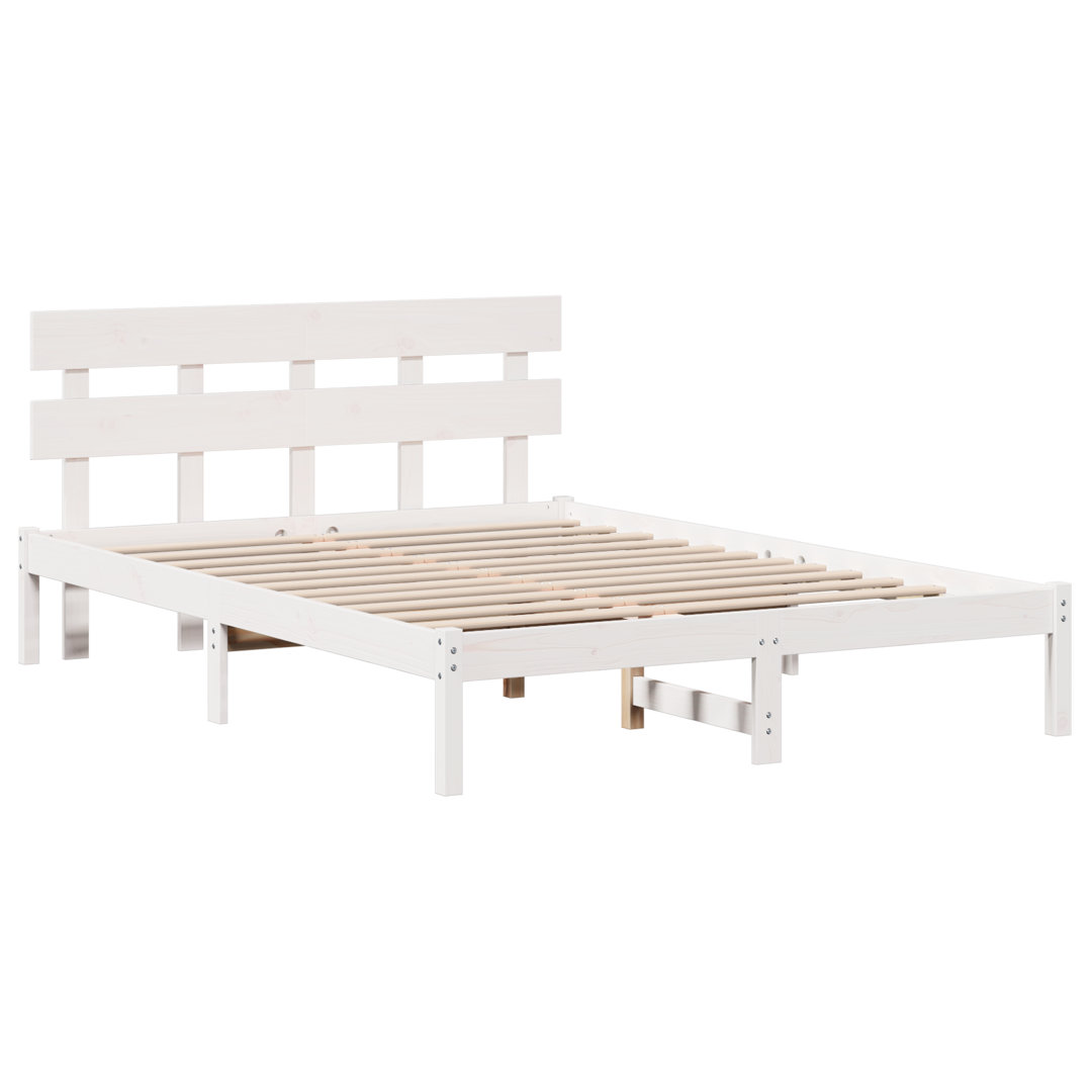 Vidaxl Bed Frame With Headboard Solid Pine Wood