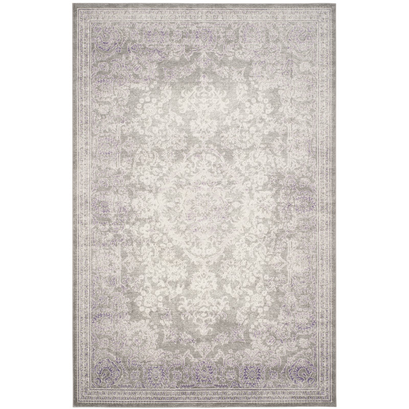 Becontree Oriental Gray Area Rug, Rectangle 3' x 5'