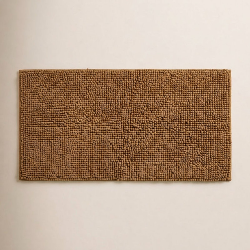 100% Cotton Reversible Bath Mats, Mocha, 24 in x 17 in