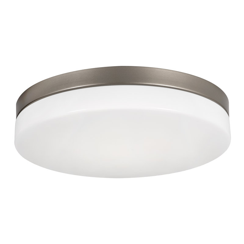 LED Flush Mount, Satin Nickel, 2.5" H x 11" W x 11" D