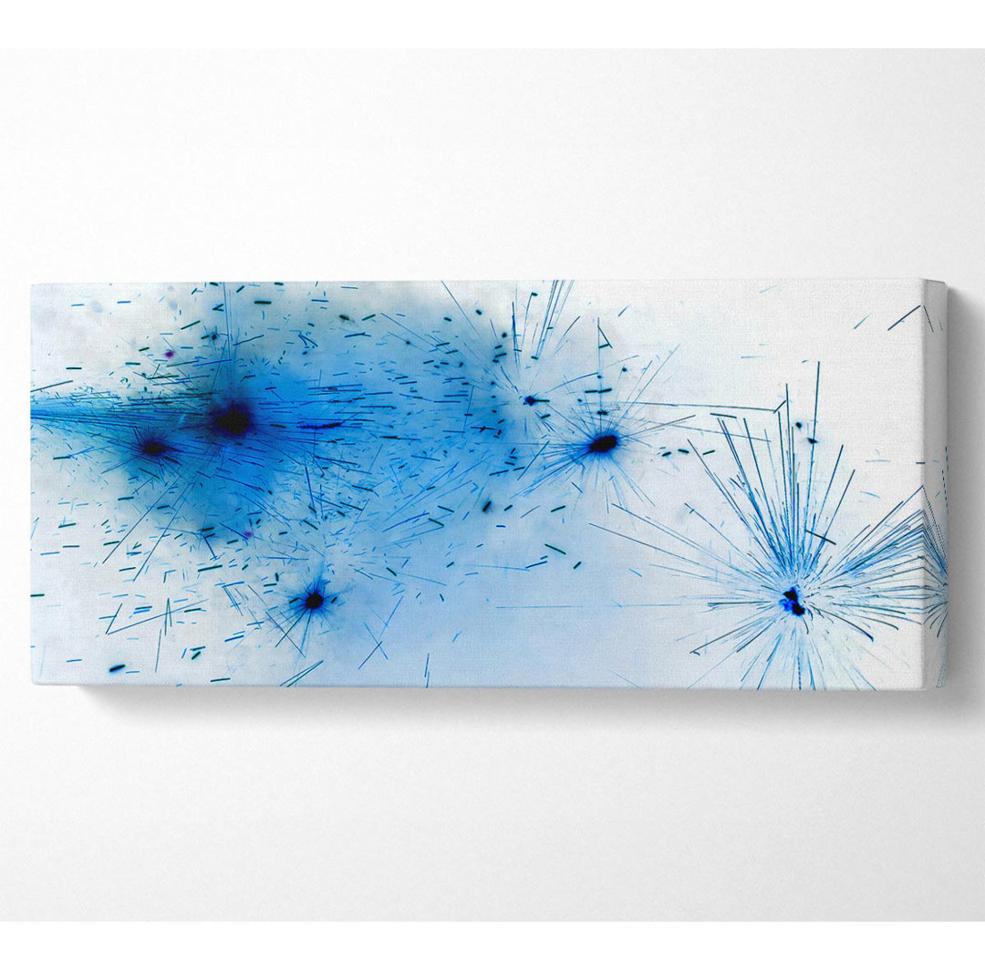 Blaues Feuerwerk Panoramaleinwand