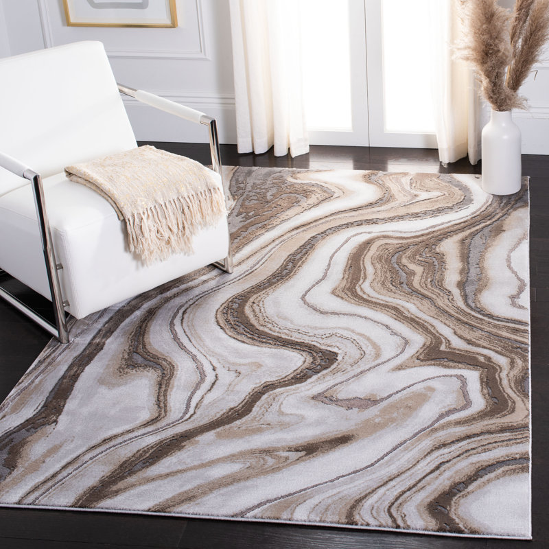 Ahanu Abstract Area Rug, Rectangle 201 x 274 cm