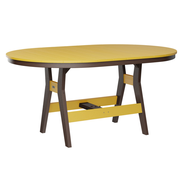 Table de bar berlinoise Berlin, Chocolat / Brun, 38.87" H x 64" W x 44" D, Jaune soleil levant