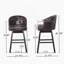 Ensemble de 2 tabourets pivotants Ogden, coussins confortables et structure en bois d'hévéa durable pour la cuisine et le bar à domicile