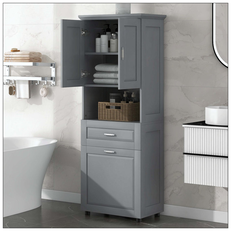 Grande armoire de salle de bain inclinable, Grey