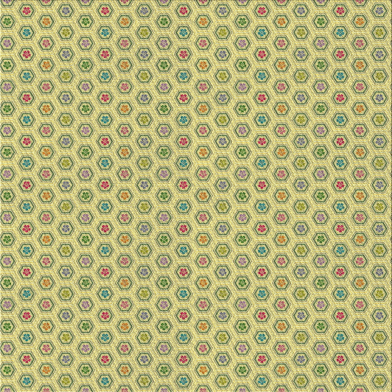 Tapis décoratif vert à motif géométrique Rommel, Carré 7 pi