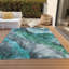 Tapis bleu sarcelle lavable à la machine intérieur / extérieur Xhevrie-1853801833