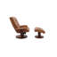 Fauteuil inclinable manuel pivotant et rembourré de 34 po avec accoudoirs évasés et repose-pieds-385491155