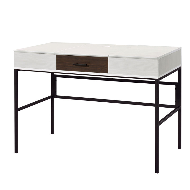 Bureau d'écriture avec port USB, Blanc