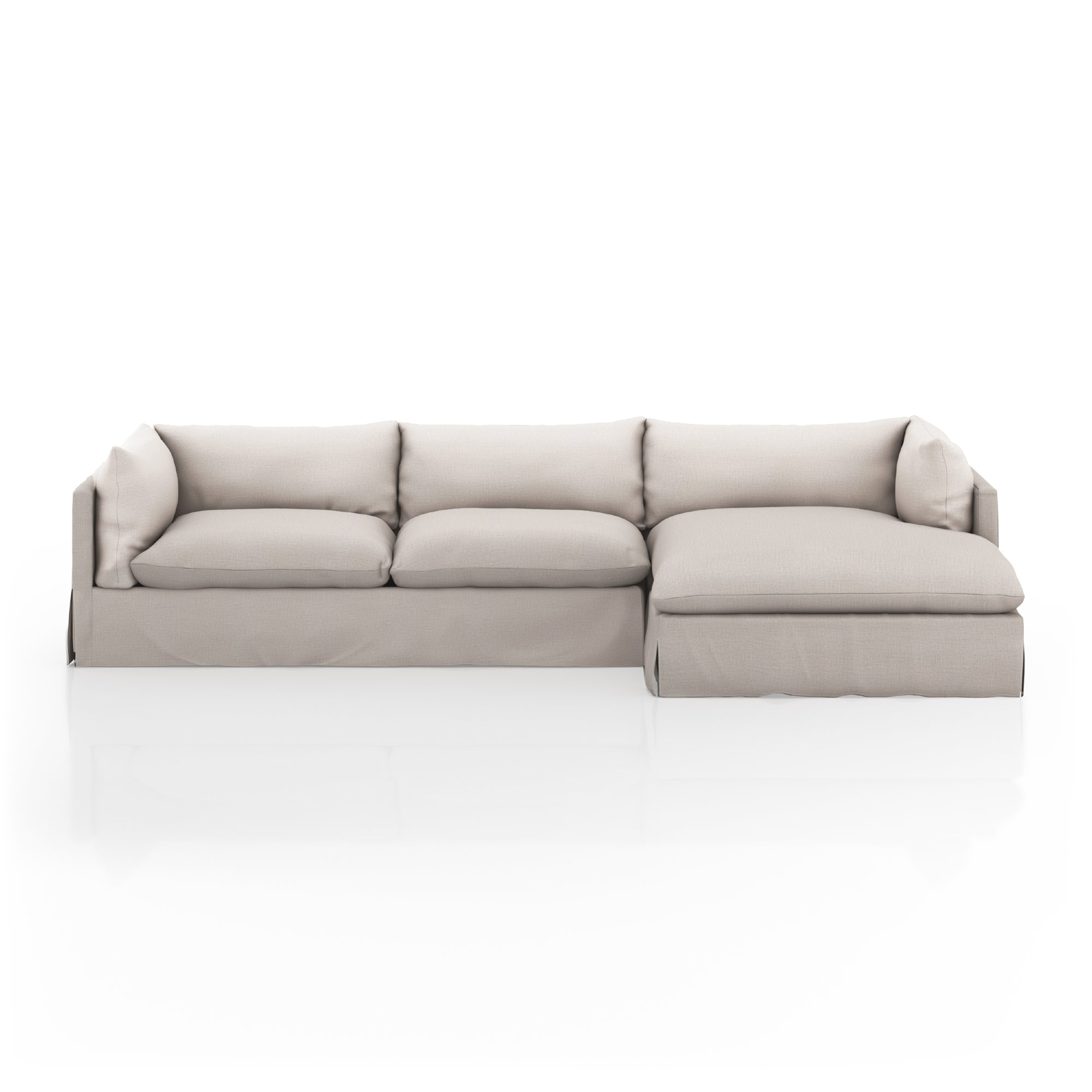 Reggio Slipcover Chaise Sectional, Bennett Moon Polyester Blend, 31.5" H x 115" W x 67" D, Right Hand Facing