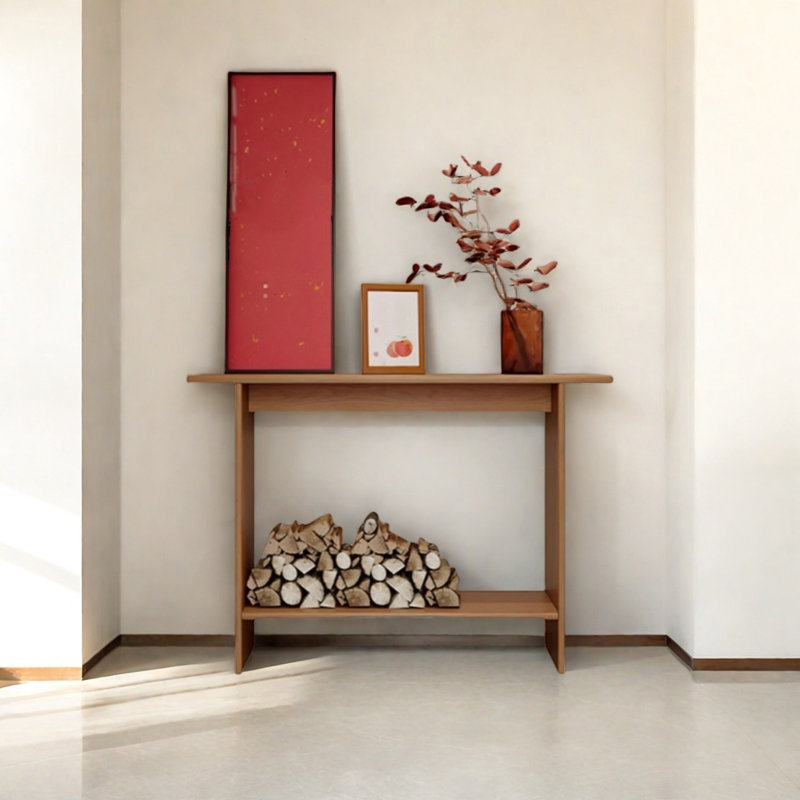 Console moderne minimaliste, H 29,53 po x l 31,5 po x P 11,81 po, Bois naturel