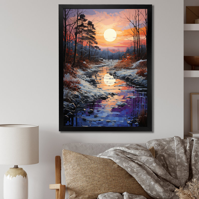 «Benelli Lake at Dusk II», reproduction d'art sur toile simple, H 44 po x l 34 po x P 1,5 po, Noir