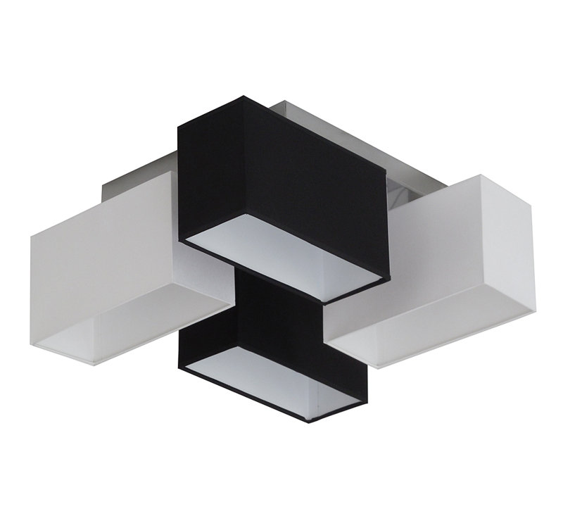 Seaton Semi Flush Mount, White/Black, Wenge
