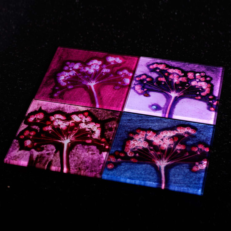 Glass Square 1 Piece Coaster, Lilac