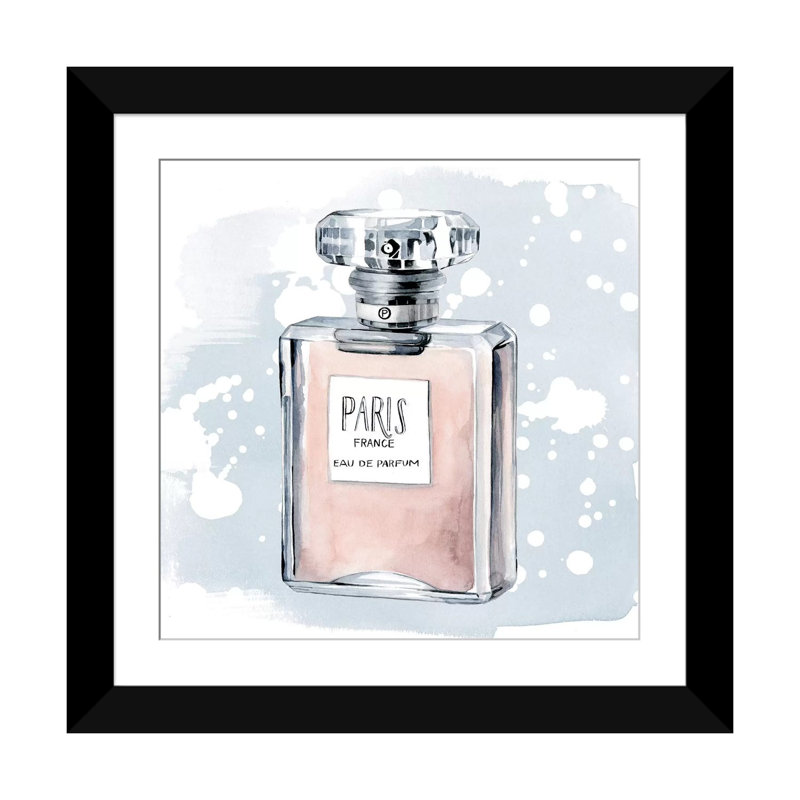 «Parfum I», reproduction sur toile, Papier avec cadre noir, Blanc, H 16 po x l 16 po x P 1 po