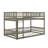 Space-Saving Queen Over Queen Bunk Bed With Ladder & Guardrails-1127610136