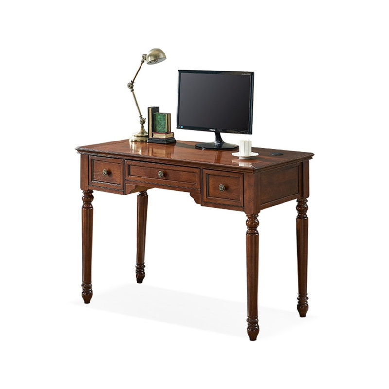 Bureau rectangulaire en bois massif brun noisette, 30.71" H x 47.24" W x 23.62" D