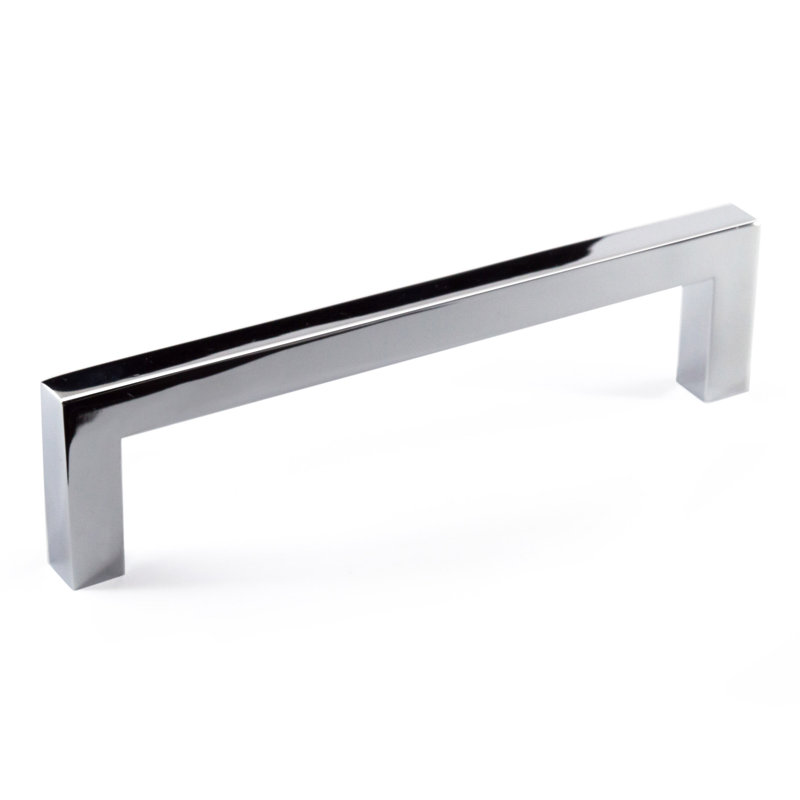 Poignée barre 5 po en zinc massif, Chrome poli