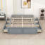 Base de lit plateforme en bois grand format avec 6 tiroirs de rangement et lattes