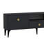 Meuble télé moderne avec plusieurs tablettes, finition anthracite et or, 55,1 po x 19,3 po x 11,8 po | 100% panneau de particules enduit de mélamine, épaisseur: 0,7 pouce | Solution de rangement élégante pour les salons et les espaces de divertissement-1586830137