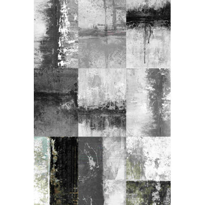 «Greige Abstract Blobs», peinture sur toile tendue