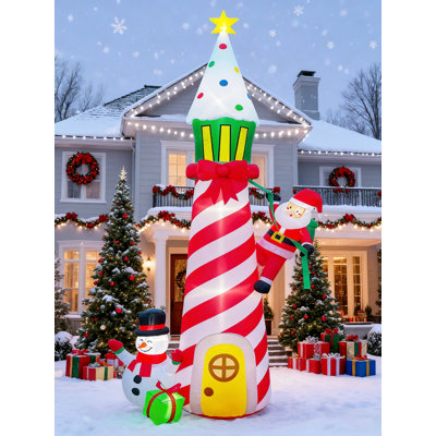 Phare gonflable de Noël de 9 pi avec décoration de Noël pour jardin de jardin extérieur
