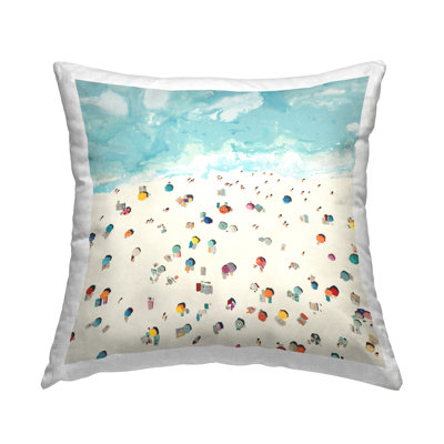 Coussin décoratif imprimé à la plage par Randy Hibberd