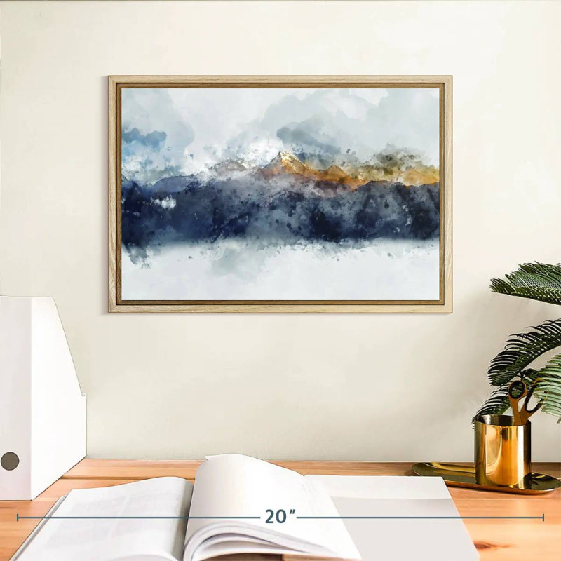 Bolan Mountain Range, Floating Frame Natural Wood, 13" X 9"