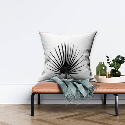 Cabbage palm leaf with rose lines - 26"x26" Throw pillow - Poly twill - Print on demand