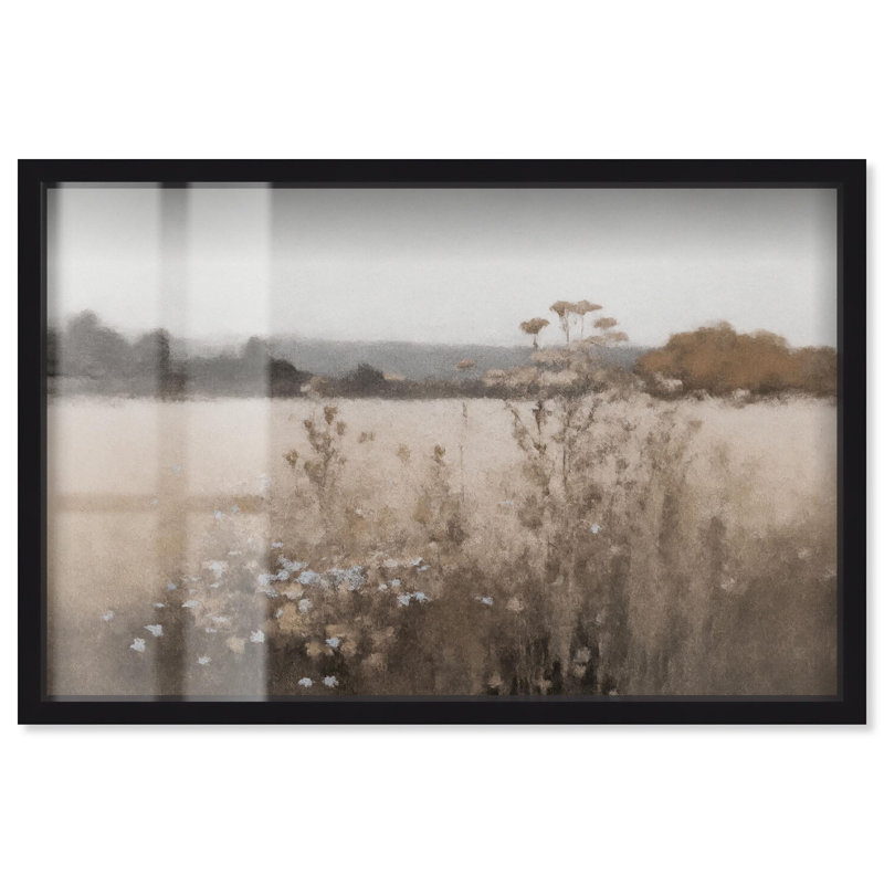 «Distant Grove Shadowbox Print Landscape» par Art Remedy, H 11 po x l 16 po, Noir